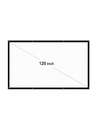 اشتري 120-inch Portable Projector Screen HD 16:9 White Dacron 120 Inch Diagonal Video Projection Screen Foldable Wall Mounted for Home Theater Office Movies Indoors Outdoors في الامارات