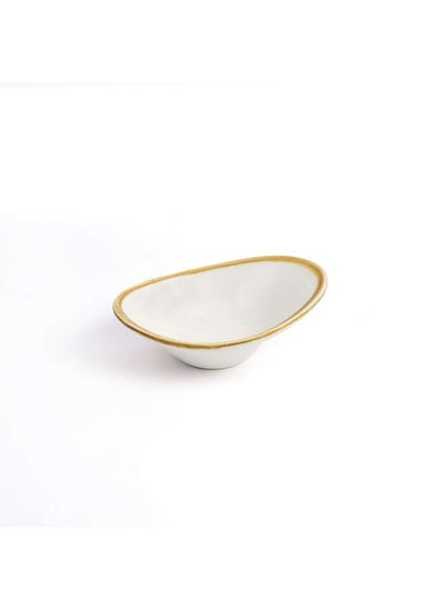 اشتري Porcelain Brown Ivory Mocha Oval Deep Dish 10x7.3x3.5 cm في الامارات