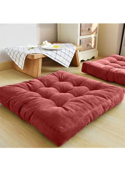 Buy Simple And Comfortable Square Floor Velvet Tuffed Cushion 55Cm X 55Cm X 10Cm Am.5410269Pen in Saudi Arabia