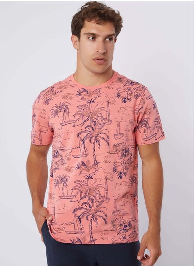 اشتري Casual Printed Cotton Regular Fit T- Shirt في مصر