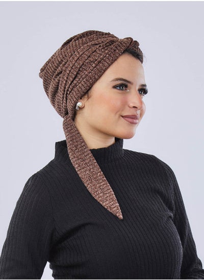 Buy Warmy Turban With Ribbon Brown For Women in Egypt