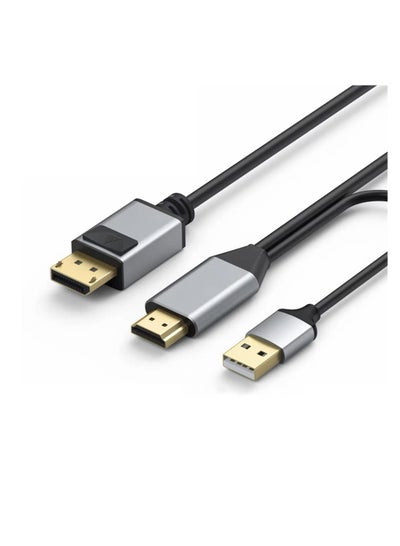 Buy HDMI to Displayport Cable 6.6ft 4K@60Hz, HDMI 2.0 Male to DP 1.2 Male Converter for Xbox One/PS4/PS5/NS Compatible with VESA Dual-Mode DisplayPort 1.2 in UAE