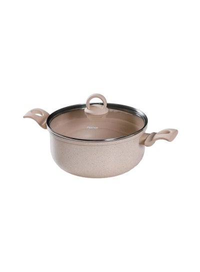 Buy Smoky Aluminum Induction Nonstick Casserole With Glasslid 28Cm in UAE