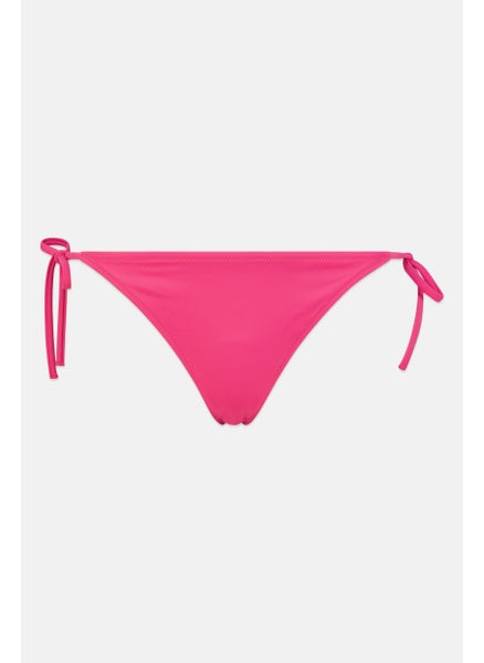 اشتري Women Solid Tie Closure Bikini Bottom, Dark Pink في الامارات