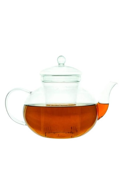 اشتري Dishwasher Safe Heat Resistant Glass Teapot with Removable Loose Tea Glass Infuser Tea Kettle and Tea Maker (0.6L) في الامارات