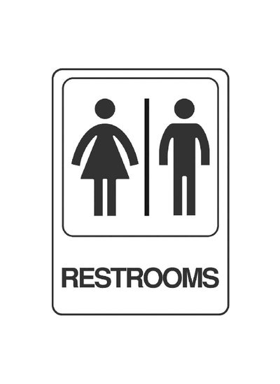 Buy Self-Adhesive Restroom Sign White and Black 5 x 7 Inch D-23 in Saudi Arabia