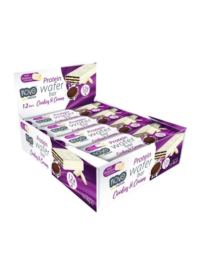 Buy High Protein Cookies N Cream Wafer 40gm Pack Of 12 in UAE