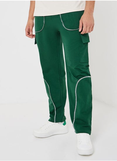 Buy Relaxed Fit Cargo Jogger with Contrast Stitch in Saudi Arabia