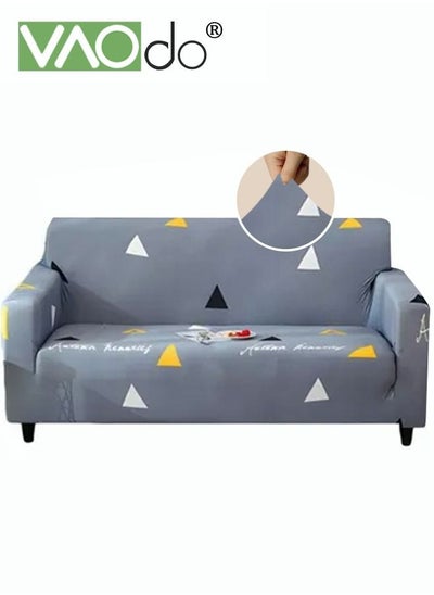 اشتري Printed Stretch Sofa Cover Not Easy to Pilling Fade Washable and Wear-Resistant 3-seat Sofa Cover في الامارات