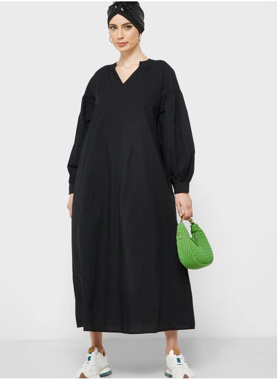 Buy Puff Sleeve Relaxed Dress in Saudi Arabia