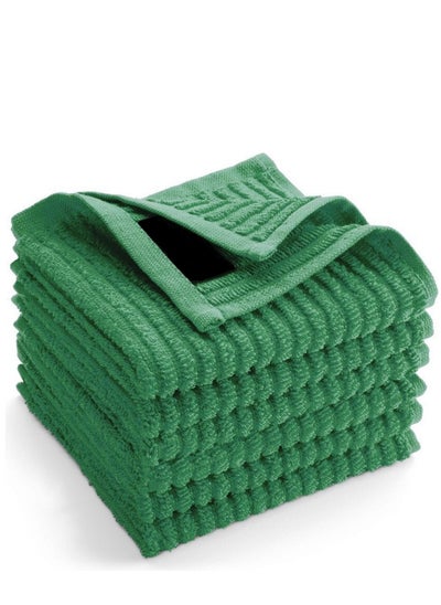 Buy Pack Of 4Towels Green 100% Cotton ( Multi-Purpose Towel ) , 30 X 30cm in Egypt