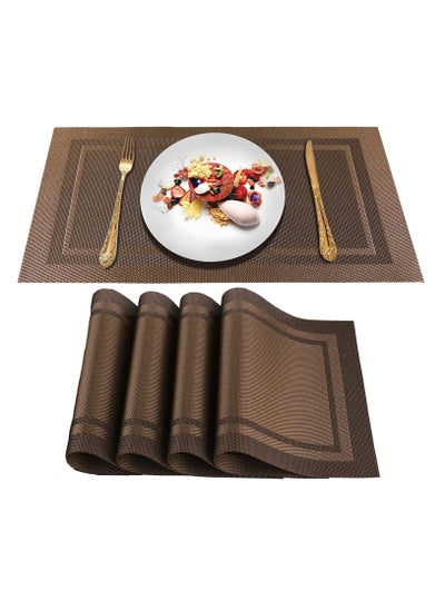 Buy Placemats for Dining Table Set of 4, Heat Resistant Place Mats 30*45 cm in UAE