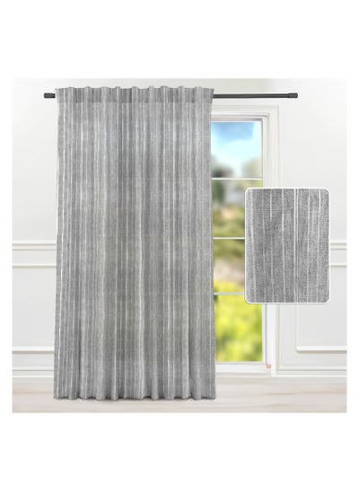 Buy Intex Curtains House Linen Curtains For Living Room, Natural Semi Sheer Curtains & Drapes With Random White Stripes - Two Hanging Options - One Piece in Egypt