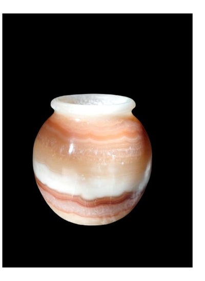 Buy Single Natural Alabaster Candle Holder - Vase - Egyptian Art Décor and Votive - Candles Holders in Egypt