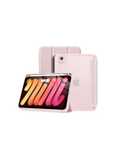 اشتري Ecosystem Case for iPad Mini 6 Generation 2021 8.3 Inch with Pen Holder, TPU Shockproof Smart Case Cover with PC Frosted Transparent Back Shell Protective Case (Pink) في مصر