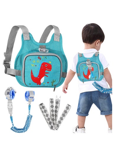 اشتري Toddler Harness Leashes & Anti Lost Wrist Link, Anti-Lost Holder Bracelet Strap Tether, Walking Wristband Safety Backpack for Toddlers, for Kids Girls Outdoor Activity Keep Kid Close(Dinosaur) في الامارات