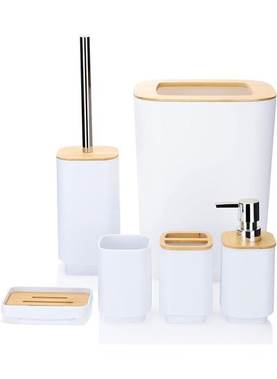 Buy 6-Piece Bathroom Accessories Set-White in Egypt