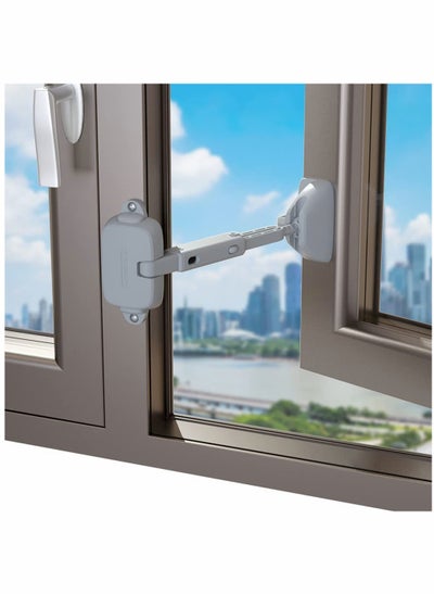 اشتري 1 Pack Childproof Window Restrictor for Aluminum, Wooden, Metal Window Frames, Baby Safety Window Lock, Window Safety Locks for Toddlers & Pets, Easy to Install (Grey) في الامارات