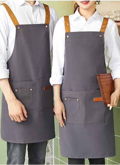 Buy Waterproof And Oil-Proof Apron For Men And Women, 74x68 Cm Kitchen Apron in Saudi Arabia