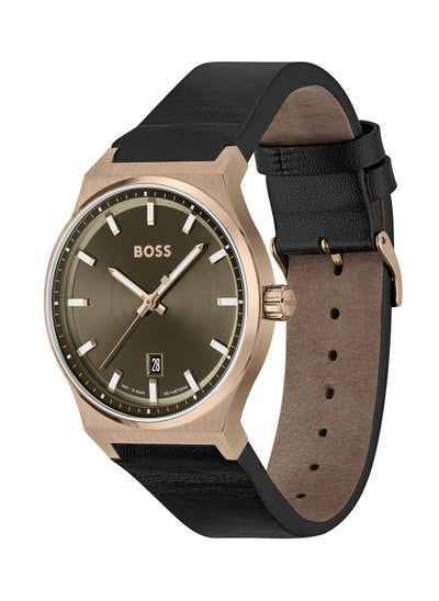 Buy Men's Analog Round Shape Leather Wrist Watch 1514080 - 41 Mm in UAE