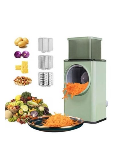 اشتري 3 In 1 Shredder Slicer Grinder Salad Maker Machine With Stainless Steel Roller Blades في الامارات