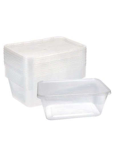 Buy 1000ml Disposable Microwave Containers with Airtight Lids - BPA-Free, Leakproof, Stackable (Pack of 5) in UAE