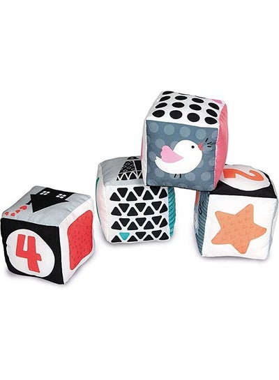 Buy Clementoni 17321 You-17321-Black & White Cubes Toddlers-4 Soft Blocks-New-Born Baby Toys Suitable for 0 Months and Older, Multi-Colour in Egypt