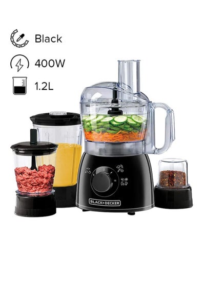 Buy Black+Decker 6-In-1 Food Processor With 33 Functions 1.2 L 400 W KR43-B5 Black in UAE