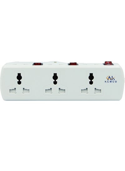 اشتري 6 Way Universal Multi Adaptor Plug Multiplugs Multi Socket White 13 Amp AK-306 في الامارات