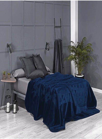 Buy Mora Perla blanket Model  G18-From Mora Single Layer - Double Size - Color: petroleum - Size: 220 * 240 - Fabric from 85% acrylic 15% polyester-weight: 4.45 kg - Country of origin Spain. in Egypt