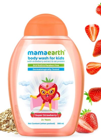 Buy Mamaearth Super Strawberry Body Wash for Kids with Strawberry Oat Protein 300 ml in UAE