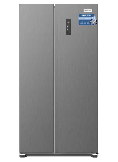 Buy General Goldin 581 Lt 20.5 CuFt Side by Side Door Refrigerator, Total No frost Energy Saving Invertor Compressor, Noiseless, Premium Silver in Saudi Arabia