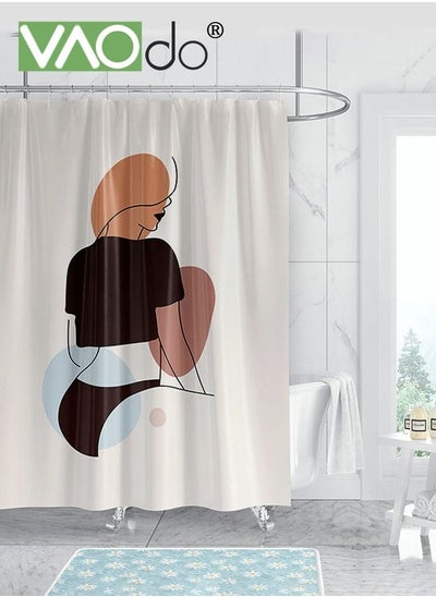 Buy Polyester Printed Shower Curtain Easy to Clean Women with Hair Combs Made of Polyester The Shower Curtain is Thickened and Impermeable in Saudi Arabia