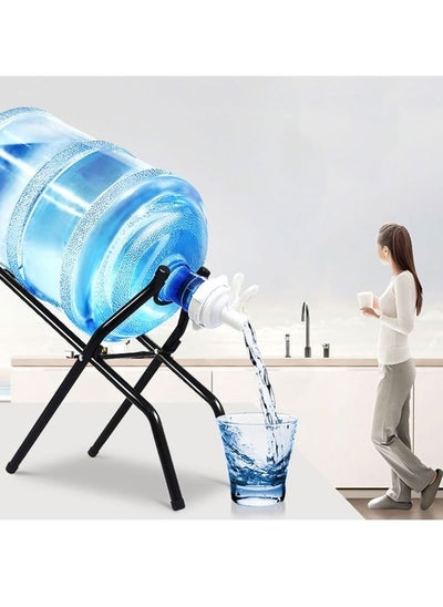 اشتري Bottled Water Stand Foldable Rack Hand Pressure Suction Pump Water Bucket Rack Barrel Water Dispenser Rack Holder في الامارات