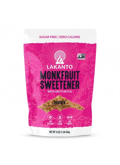 اشتري Lakanto Brown Monk Fruit Sweetener with Erythritol - Brown Sugar Substitute, Zero Calorie, Baking, Vegan, Keto Diet Friendly, Zero Net Carbs, Gluten Free, Sugar Replacement, Extract (Brown - 1 lb) في الامارات