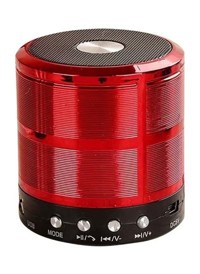 Buy Awalor WS887 Portable Cylinder Wireless Bluetooth Speaker Red/Black in UAE