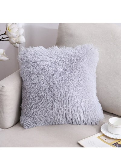 Buy M MIAOYAN Sea Velvet Sofa Plush Pillow Cover Office Home Cushion Gray in Saudi Arabia