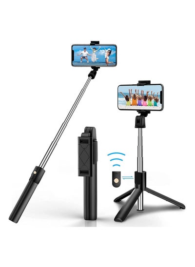 اشتري Selfie Stick Tripod, Extendable 3 in 1 Aluminum Bluetooth Selfie Stick with Wireless Remote and Tripod Stand for iPhone 13/13 Pro/12/11/11 Pro/XS Max/XS/XR/X/8/7 في الامارات