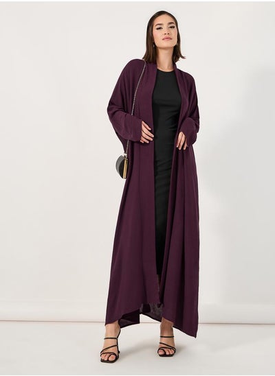 Buy Solid Batwing Sleeves Crepe Abaya in Saudi Arabia