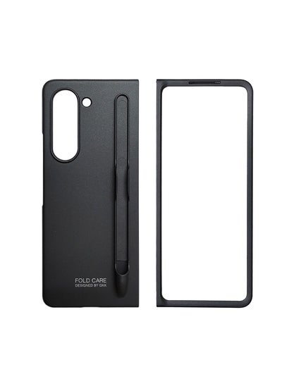 Buy Samsung Galaxy Z Fold 5 Standing Cover Case with S Pen Holder slot Protective Phone Shockproof Anti-drop anti-scratch Back Cover with Kickstand for Hands Free Viewing (no incloude Pen) in UAE