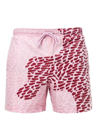 اشتري Men Funny Colour Changing Swimming Shorts Pink/Red في الامارات