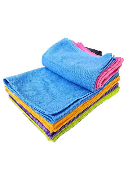 Buy Clean Rags 8 Pack 30 x 30 CM Highly Absorbent Cleaning Microfiber Cloths in UAE