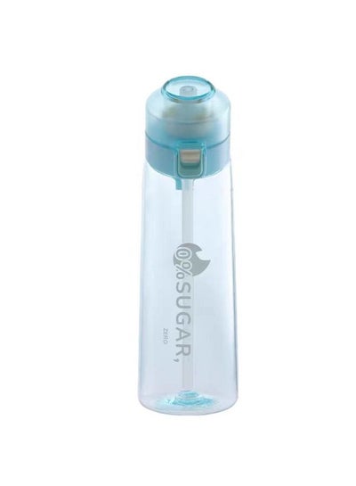 اشتري 650ML Water Bottle Scent Up Tritan Water Cup Flavored Flip Lid Carry Strap Zero Sugar Gym Fitness Camping Outdoor Sports Fitness Air up Fragrance Bottle, Blue في الامارات