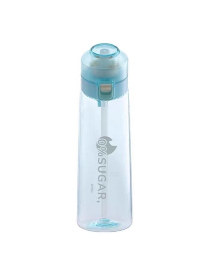 Buy 650ML Water Bottle Scent Up Tritan Water Cup Flavored Flip Lid Carry Strap Zero Sugar Gym Fitness Camping Outdoor Sports Fitness Air up Fragrance Bottle, Blue in UAE