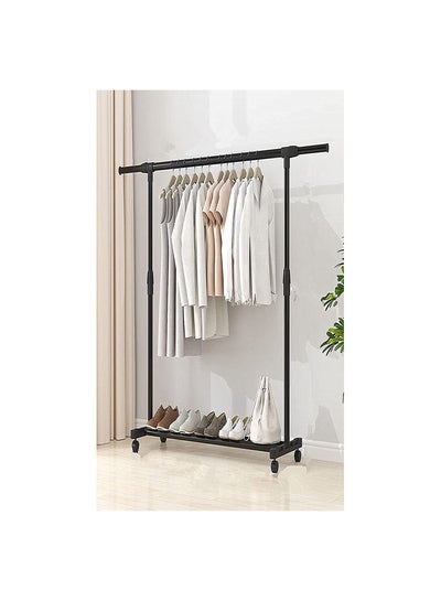 Buy Clothing Garment Rack Clothes Hanger Stand with Wheels and Storage Shelf Adjustable Clothes Stand Rack 75cm Length Save Space in UAE