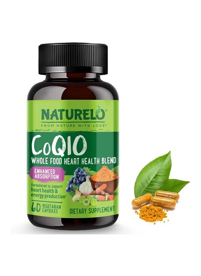 اشتري Coq10 Whole Food - امتصاص معزز لدعم صحة القلب وإنتاج الطاقة مكمل غذائي 60 كبسولة نباتية في الامارات