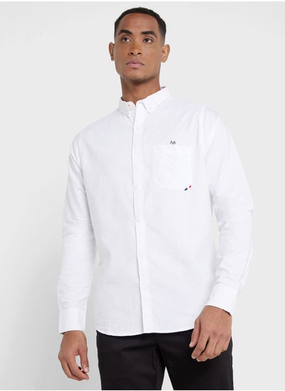 اشتري Thomas Scott Men White Pure Cotton Slim Fit Casual Shirt في الامارات