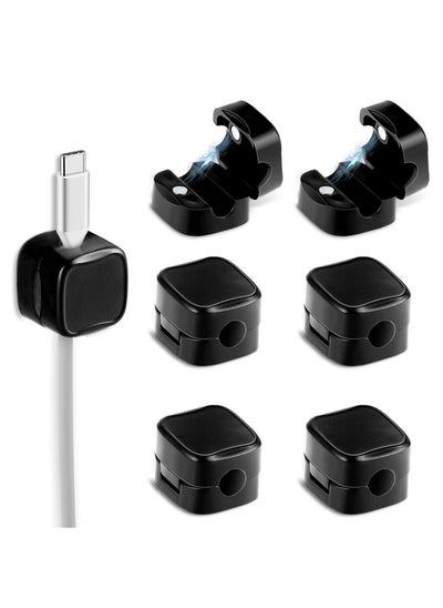 Buy 6 Pack Magnetic Cord Organizer, Management Cable Clips Adhesive Wire Keeper Wire Holder Keeper for Bedside Nightstand Table Desktop USB Wall Car Office Workspace Accessories in Saudi Arabia