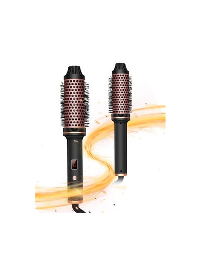 اشتري 1.5" Ionic Tourmaline Ceramic Hair Curling Brush, LCD Display Hot Thermal Round Brush with Adjustable Temp 120-210℃, Anti-Tangle Design, Dual Voltage for Travel, Creates Volume & Waves(1 PACK) في الامارات