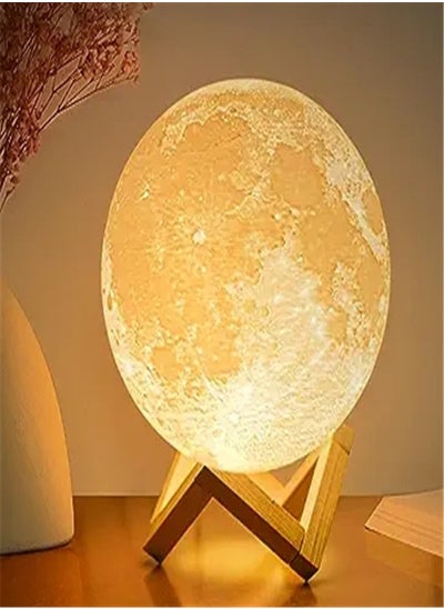 Buy Goolsky Moon Lamp 7.1 inch Moon Light Night Light for Kids Gifts for Women USB Charging and Touch Control Brightness 3D Printed Warm and Cool White Lunar Lamp in UAE